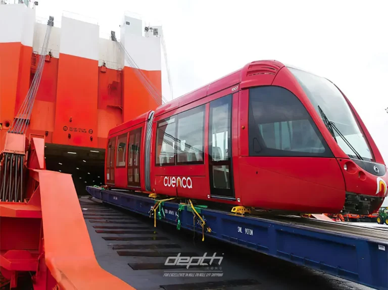 Unloading Tram using Rolltrailer